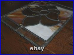 GORGEOUS! 6 Stained Glass Amber Fleur De Lis Panels Window Picture Beveled