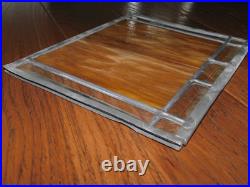 GORGEOUS! 6 Stained Glass Amber Fleur De Lis Panels Window Picture Beveled