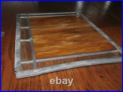 GORGEOUS! 6 Stained Glass Amber Fleur De Lis Panels Window Picture Beveled