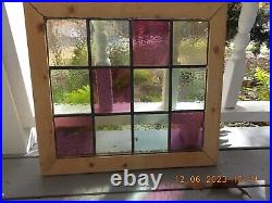 GOV007 Reframed Older Victorian English Leaded Stain Window 19 1/2 X 17 5/8