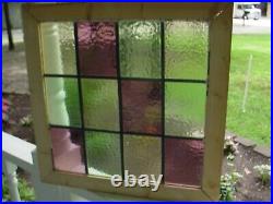 GOV0175 Reframed Older Victorian English Leaded Stain Window 19 5/8 X 19 5/8
