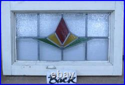 Geometric Old English Leaded Stained Glass Window 22 X 14 Geometric Old English Leaded Stained Glass Window 22 X 14