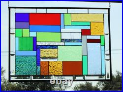 Geometric vibrant colors Stained Glass Panel, Window Hanging, Sidelight, Transom Geometric vibrant colors Stained Glass Panel, Window Hanging, Sidelight, Transom