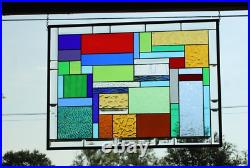 Geometric vibrant colors Stained Glass Panel, Window Hanging, Sidelight, Transom Geometric vibrant colors Stained Glass Panel, Window Hanging, Sidelight, Transom