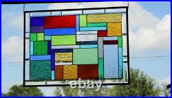 Geometric vibrant colors Stained Glass Panel, Window Hanging, Sidelight, Transom Geometric vibrant colors Stained Glass Panel, Window Hanging, Sidelight, Transom