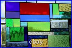 Geometric vibrant colors Stained Glass Panel, Window Hanging, Sidelight, Transom Geometric vibrant colors Stained Glass Panel, Window Hanging, Sidelight, Transom