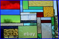 Geometric vibrant colors Stained Glass Panel, Window Hanging, Sidelight, Transom Geometric vibrant colors Stained Glass Panel, Window Hanging, Sidelight, Transom