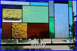 Geometric vibrant colors Stained Glass Panel, Window Hanging, Sidelight, Transom Geometric vibrant colors Stained Glass Panel, Window Hanging, Sidelight, Transom