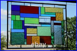 Geometric vibrant colors Stained Glass Panel, Window Hanging, Sidelight, Transom Geometric vibrant colors Stained Glass Panel, Window Hanging, Sidelight, Transom