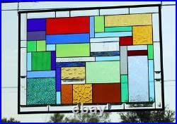 Geometric vibrant colors Stained Glass Panel, Window Hanging, Sidelight, Transom Geometric vibrant colors Stained Glass Panel, Window Hanging, Sidelight, Transom