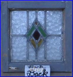 Geometrical Old English Leaded Stained Glass Window 15.25 X 15.5
