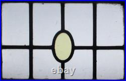 Geometrical Old English Leaded Stained Glass Window 17.25 X 12.5