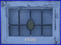 Geometrical Old English Leaded Stained Glass Window 17.25 X 12.5