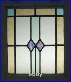Geometrical Old English Leaded Stained Glass Window 19 X 21.75 Geometrical Old English Leaded Stained Glass Window 19 X 21.75