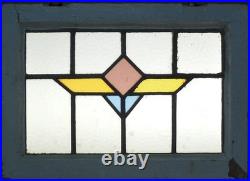 Geometrical Old English Leaded Stained Glass Window 20.5 X 15 Geometrical Old English Leaded Stained Glass Window 20.5 X 15