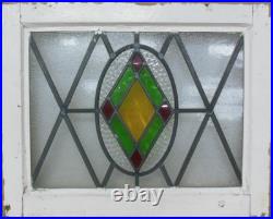 Geometrical Old English Leaded Stained Glass Window 20.5 X 16.75