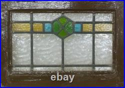 Geometrical Old English Leaded Stained Glass Window 20 X 14.25