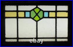 Geometrical Old English Leaded Stained Glass Window 20 X 14.25