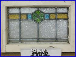 Geometrical Old English Leaded Stained Glass Window 20 X 14.25