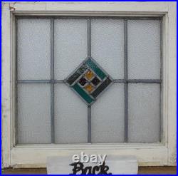 Geometrical Old English Leaded Stained Glass Window 21.25 X 20.25