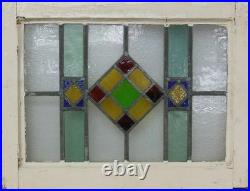 Geometrical Old English Leaded Stained Glass Window 21 X 16.25