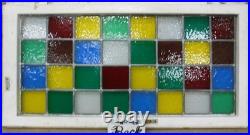 Geometrical Transom Large Old English Leaded Stained Glass Window 36.5 X 18.5