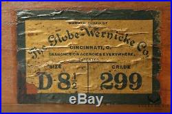 Globe Wernicke Antique Oak 4 Stack Leaded Glass Barrister Bookcase