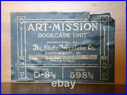 Globe-wernicke 3 Shelf Oak Bookcase D-8 1/2 598 1/2, 312, Leaded Glass, Drawer