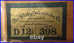 Globe-wernicke 5 Shelf Bookcase D-12 1/4 398 Drawer & Leaded Glass File Boxes