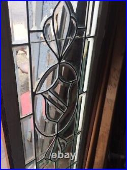 Great Old All Heavy Beveled Shield Architectural Leaded Glass Window Shipping Ok