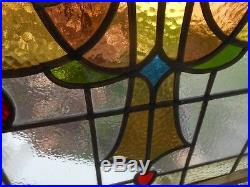 H17-185A Lovely HUGE Older Leaded Stain Glass Window F/France 2 Available