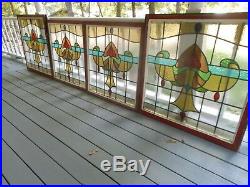 H17-185A Lovely HUGE Older Leaded Stain Glass Window F/France 2 Available