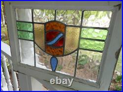 HA-155A Older Leaded Stained Glass Window F/England 20 1/4 X 16 3 Available