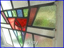 HD161 Art Deco Leaded Stained Glass Windows 19 3/4 W X 18 7/8 2 Windows 1 Money