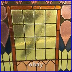 HUGE Antique Stained Glass Window 1880 Victorian 60 x 38 (1 of 3 Available)