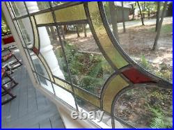 H-119 Transom Style Older Leaded Stained Glass Window From England