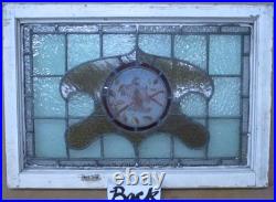 Hand Painted Bird Victorian English Leaded Stained Glass Window 27 X 19