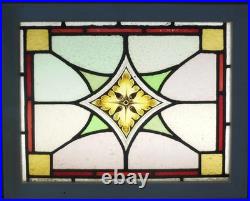 Hand Painted Victorian English Leaded Stained Glass Window 21.25 X 17 Hand Painted Victorian English Leaded Stained Glass Window 21.25 X 17