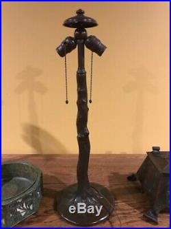 Handel Arts Crafts Mission Leaded Slag Glass Antique Bradley Hubbard Era Lamp