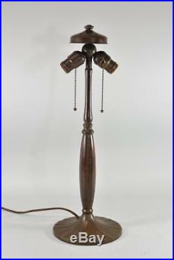 Handel Lamp Base For Reverse Painted Leaded Glass Shade