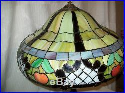 Huge Signed Miller Arts & Crafts, Art Nouveau Leaded Lamp, Tiffany Era, Original