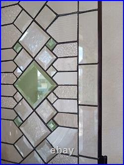 In Focus -Large Beveled Stained Glass Panel 28 ½x14 ½ window hanging