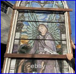 Incredible Large Victorian Leaded Stained Glass Window, Attr. Tiffany Or Lamb