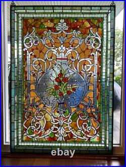 Incredibly Detailed and Large Stained Glass Window Hanging Incredibly Detailed and Large Stained Glass Window Hanging