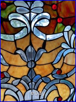 Incredibly Detailed and Large Stained Glass Window Hanging Incredibly Detailed and Large Stained Glass Window Hanging