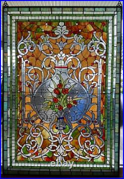 Incredibly Detailed and Large Stained Glass Window Hanging Incredibly Detailed and Large Stained Glass Window Hanging