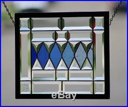 Inspirationel Blues Beveled Stained Glass Window Panel