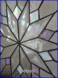 Iradized Star- Stained Glass Window Panel -HMD 20 1/2X 20 1/2