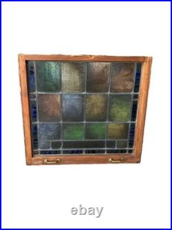 LARGE ANTIQUE FIRED STAINED GLASS MEMORIAL WINDOW, no cracks, 1910 PHILADELPHIA