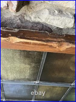 LARGE ANTIQUE FIRED STAINED GLASS MEMORIAL WINDOW, no cracks, 1910 PHILADELPHIA